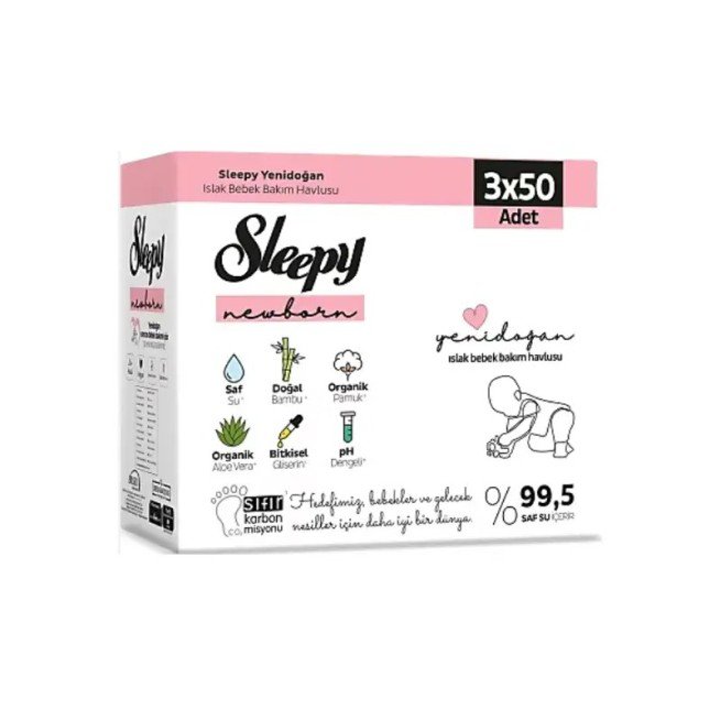 SLEEPY NEWBORN CHUSTECZKI 3*50 SZT