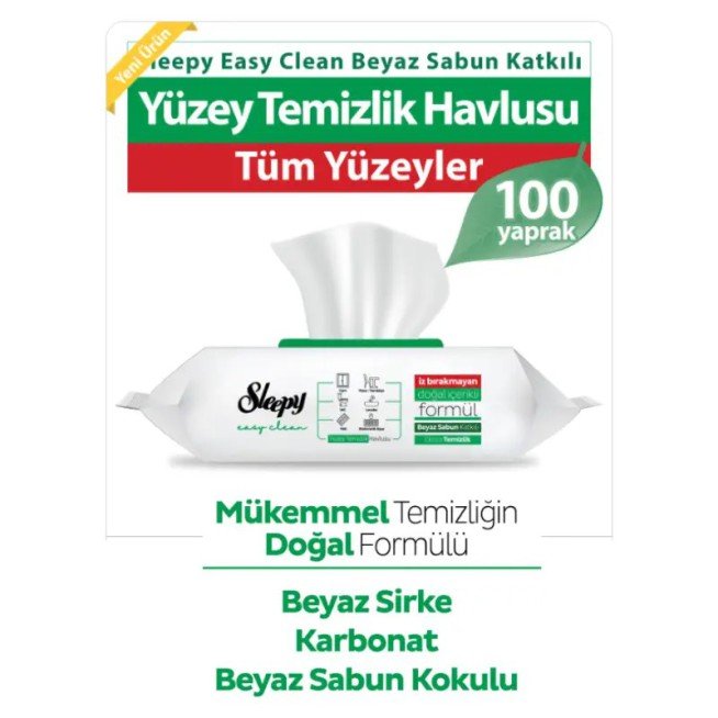 SLEEPY ZIELONY EASY CLEAN CHUSTECZKI 100 SZT