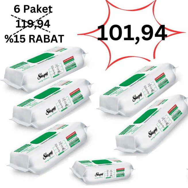 SLEEPY ZIELONY EASY CLEAN CHUSTECZKI 100 SZT -6 PK