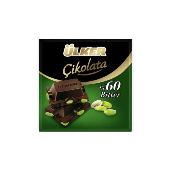 ULKER Ciemna Czekolada z calymy pistacjami 65 g.